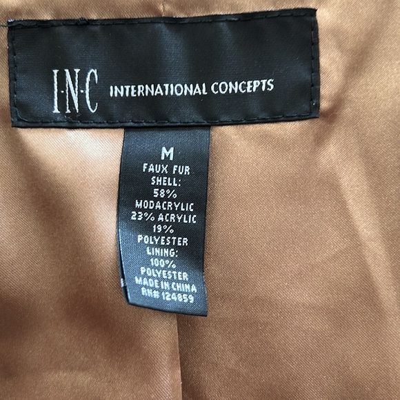 Faux fur leopard jacket by INC - Picture 7 of 10